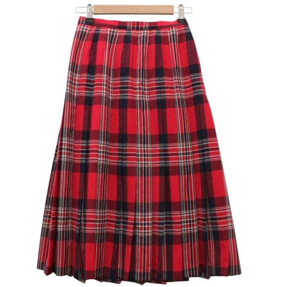Vintage Pendleton Wool Pleated Midi Skirt Size 6 Plaid Preppy Academia 80s Retro - Picture 1 of 9